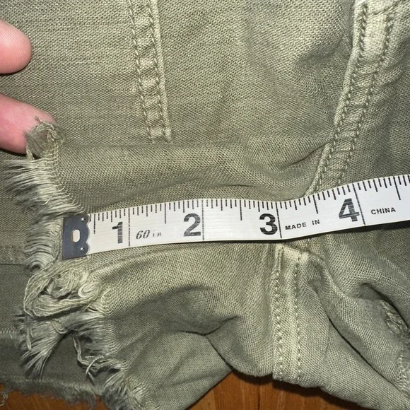 American Eagle Shorts High Rise Embroidered Floral Utility Raw Hem Boho‎ Cottage - Picture 9 of 9